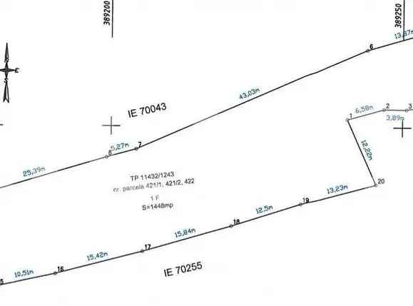 Teren intravilan 1400mp, sat Tibru - Cricau