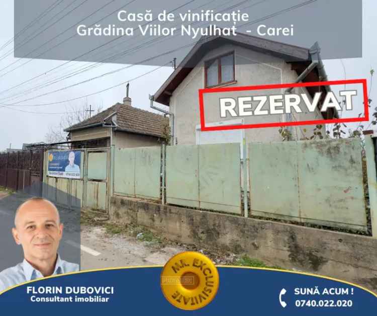 Casă de vinificație 2 camere cu Teren 855 mp - Grădina Viilor ,,Nyulhat,,- Carei