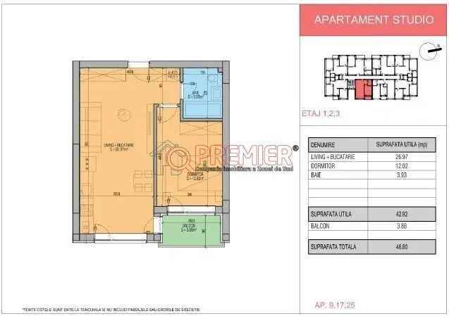 Vanzare apartament 2 camere tip Studio in Popesti Leordeni