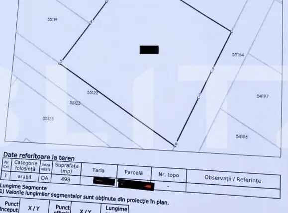 Teren intravilan de 498 mp in Burdujeni