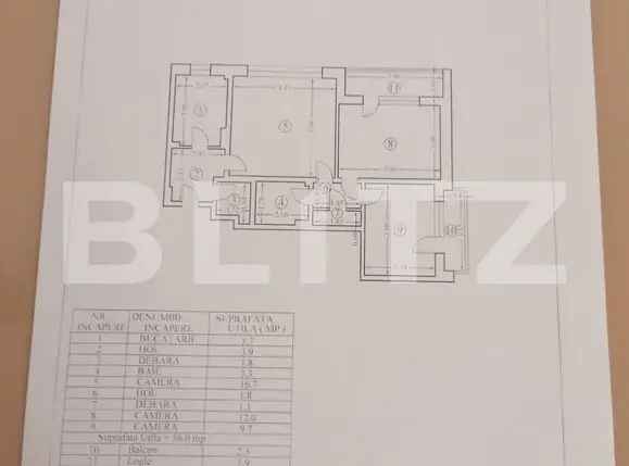 Apartament 3 camere, 56 mp, Republicii