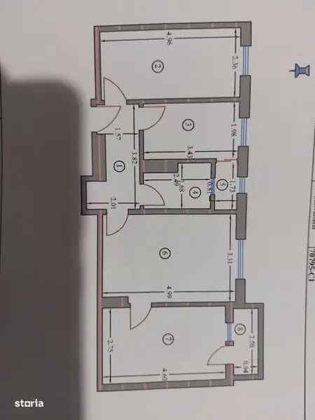 Apartament de vânzare 3 camere în Vaslui cu vedere spre est