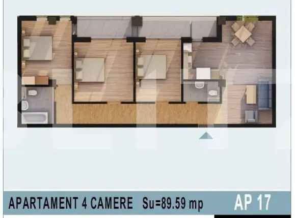 Apartament de 4 camere, 89mp utili, bloc nou