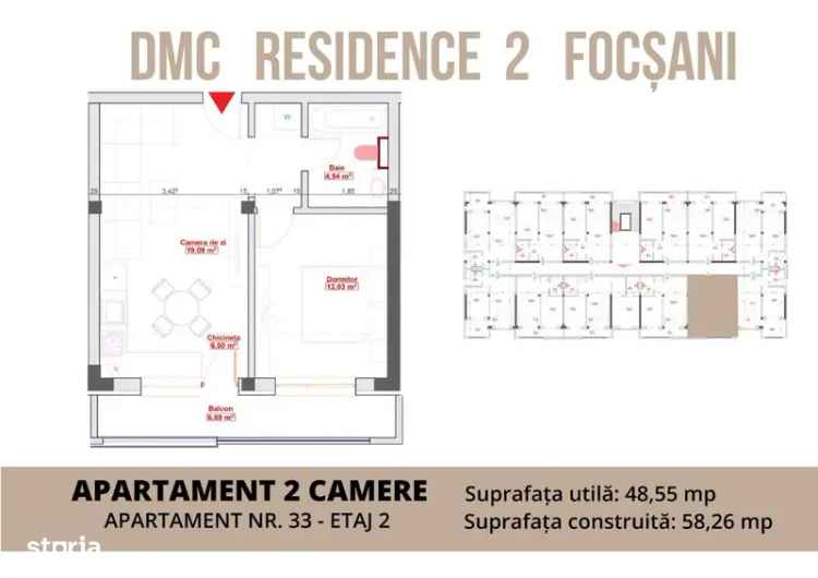 Vânzare apartament 2 camere Focșani cu finisaje premium