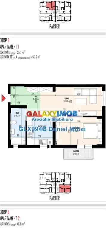Apartament 2 camere Bragadiru cu gradina