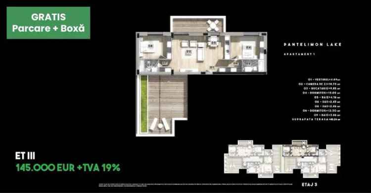 Apartament 3 camere Pantelimon Lake vedere lac parcare boxa gratuita