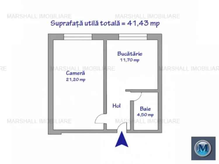 Garsoniera de vanzare, zona Exterior Est, 41.43 mp