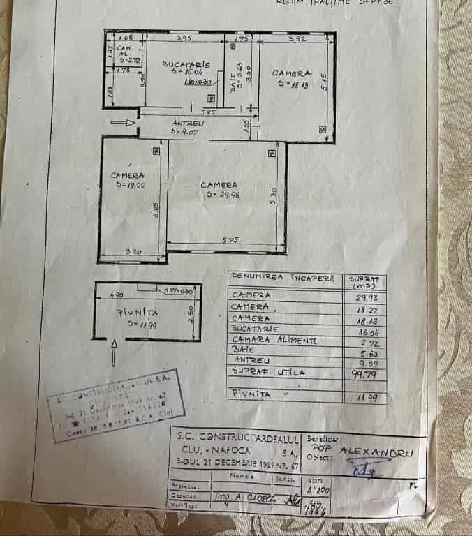 Apartament 3 camere Cluj centru - 100 mp - Ideal sediu firma