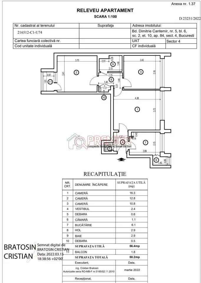 Cumpara apartamente 3 camere in Cantemir aproape de metrou Unirii