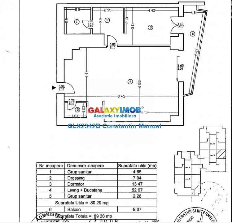 apartament de vanzare cu 2 camere spatioase in zona Barbu Vacarescu Aviatiei