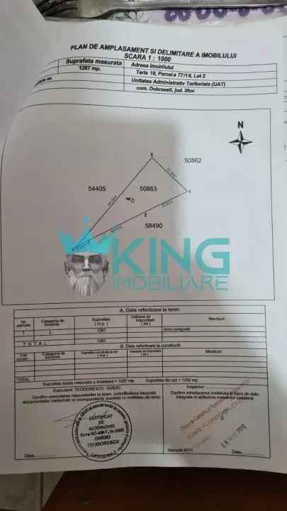 Dobroesti | Teren Intravilan | 1287 Mp | POT 50% | CU