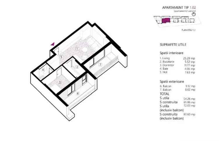 Apartament de vânzare 2 camere ultracentral în Eminescu