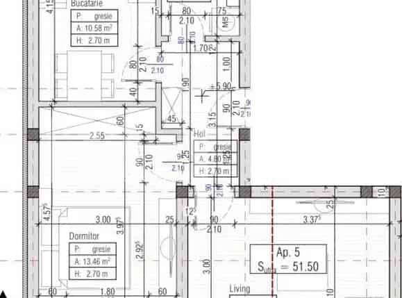Apartament 2 Camere Lipovei Bloc Nou 51mp