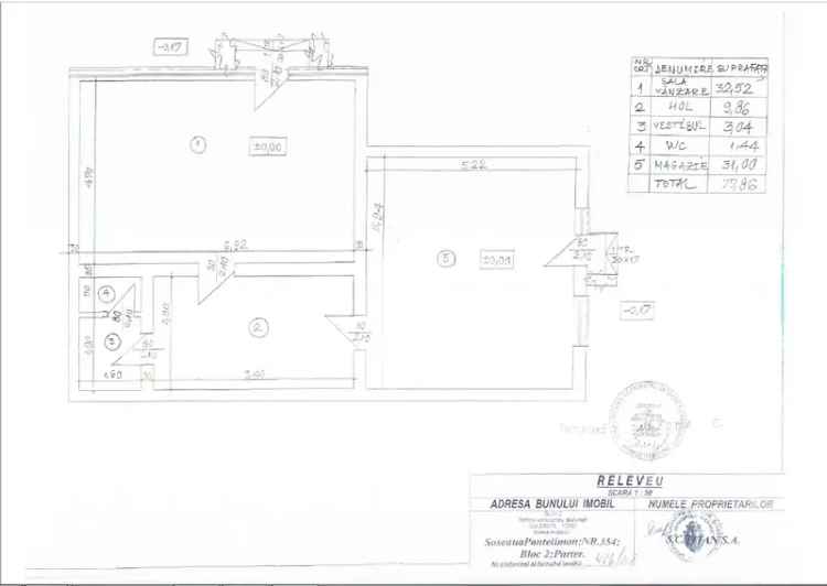 Vanzare spatiu comercial Pantelimon Bucuresti 77.86 mp cu vitrina 7 m