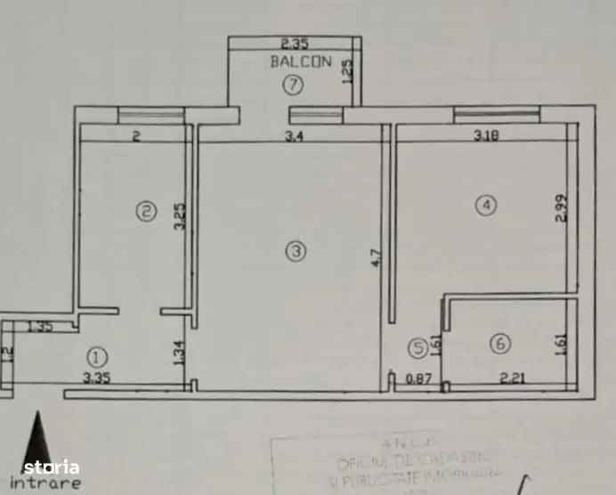 Cumpara apartament 2 camere Zona Zimbru etaj 3