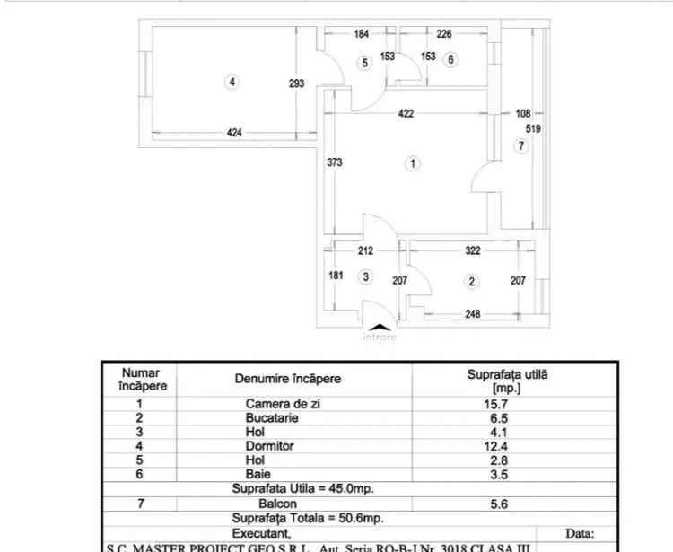 Vânzare apartamente 2 camere Trivale, etaj 4, cu balcon închis