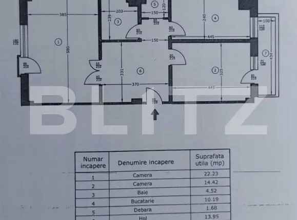 Apartament decomandat 2 camere, 71.33 mp, zona Podul de Fier