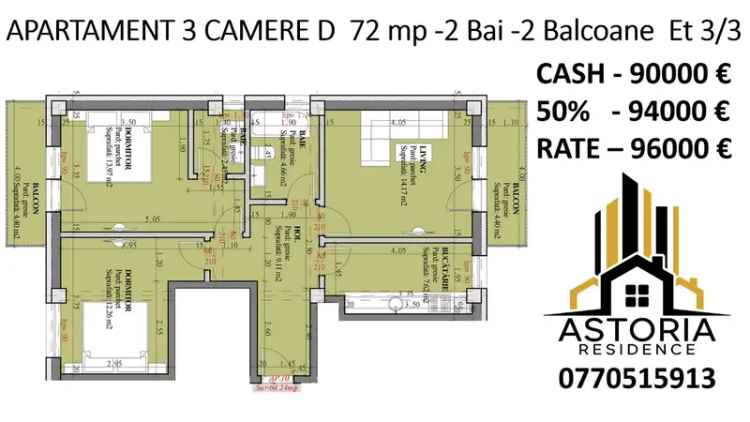 Apartament 3 camere de vânzare Lunca Cetatuii - Promotie Comision 0%