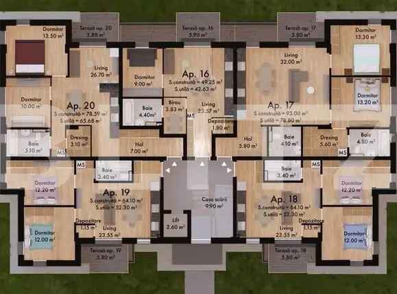 Apartament 3 camere | 78.7mp | Green Residence