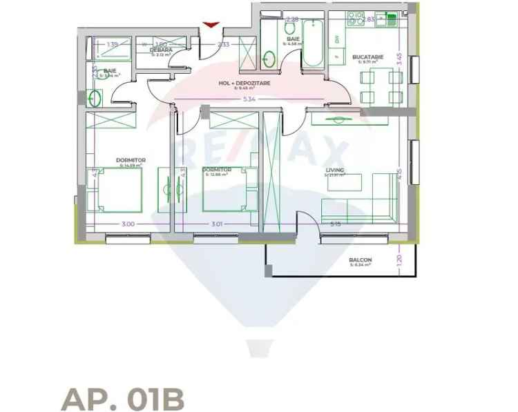 Apartament de vânzare 3 camere decomandate parter în ROKMAN finalizare 2025