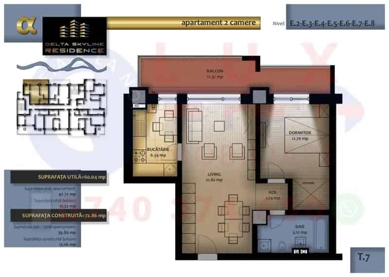 Apartament 2 Camere Delta Skyline Residence Kaufland
