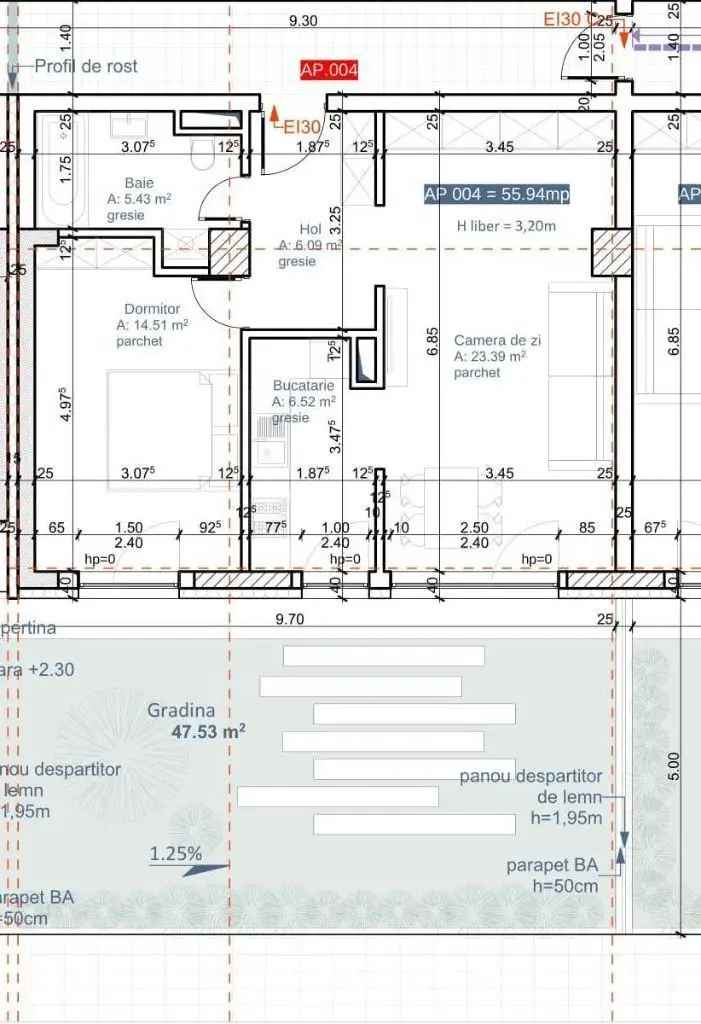 Vanzare apartament nou semifinisat cu gradina in Cartier Plopilor