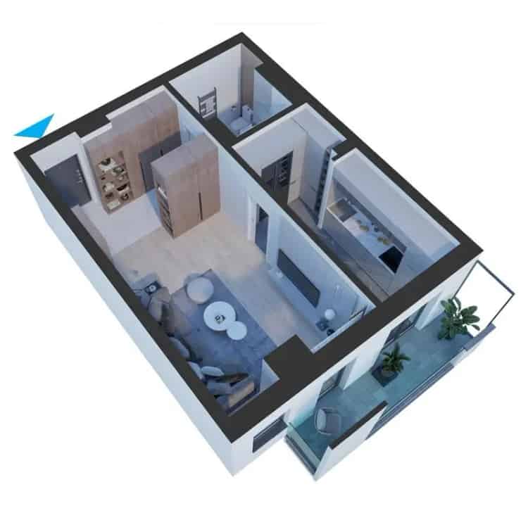 Apartament o camera - Nicolina - Bloc nou