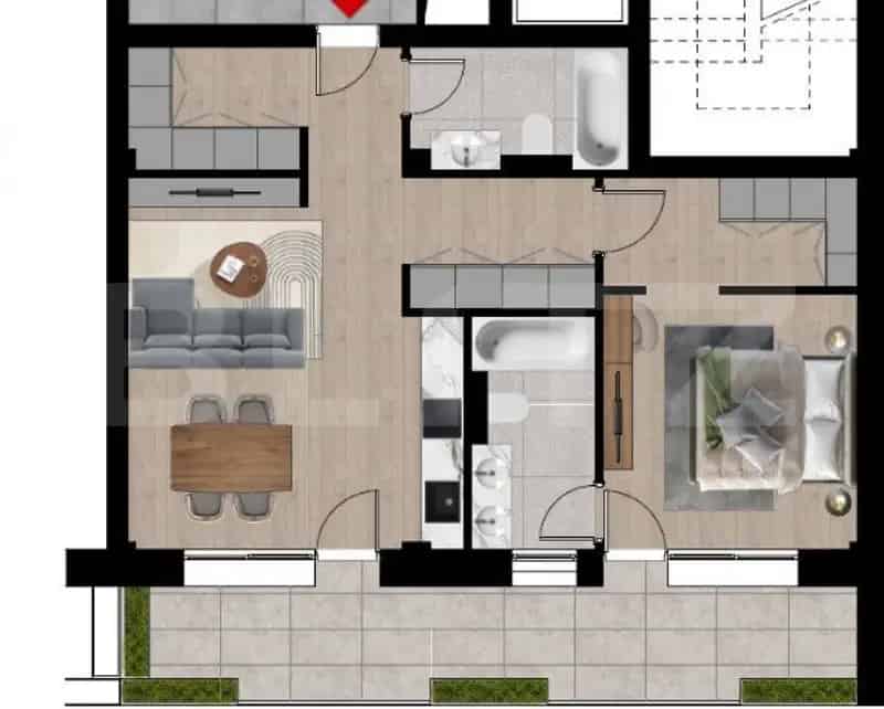 Apartament Modern 90mp Bloc Nou Etaj 2