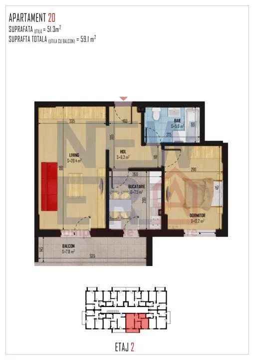 Vanzare apartament cu 2 camere in Bragadiru cu comision 0%