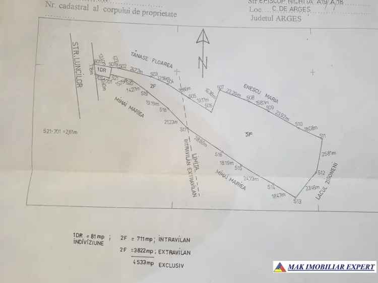 Teren 4.533 mp de vânzare în Curtea de Argeș – Ideal pentru construcții rezidențiale și agricole