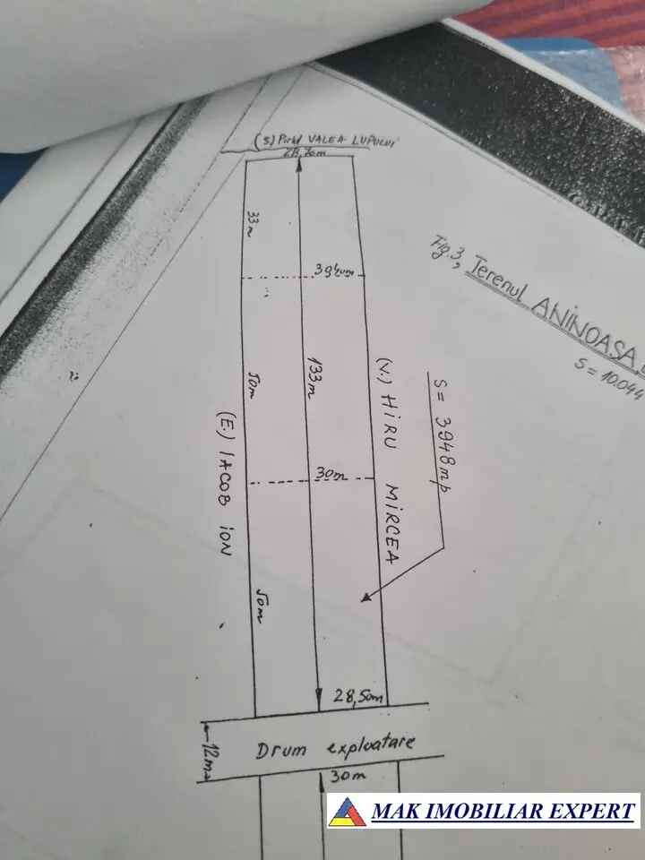 Teren intravilan 3.900 mp de vânzare în Aninoasa – Ideal pentru construcții rezidențiale