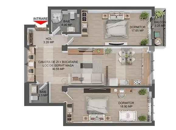 Apartament 3 camere, 80,5 mp, Valea Lupului