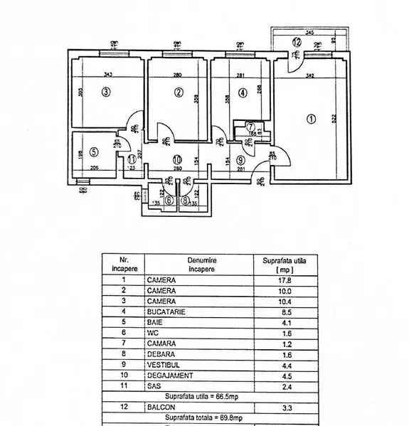 Vand apartament 3 camere decomandat zona M Iancului bloc reabilitat