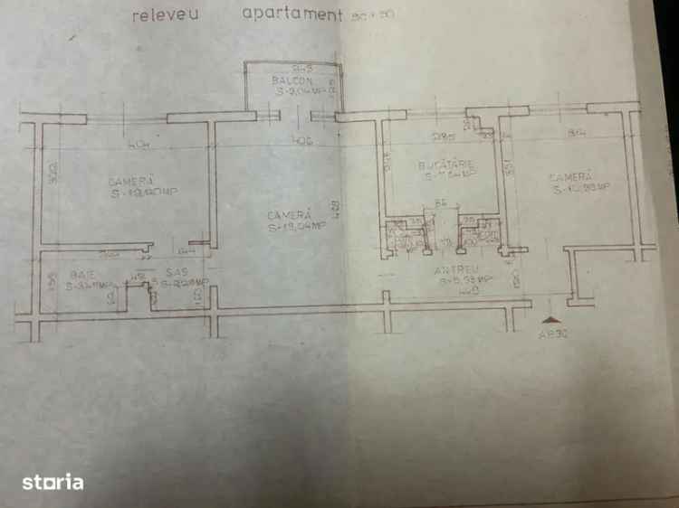 Apartament de închiriat 3 camere confort 1 în Rogerius