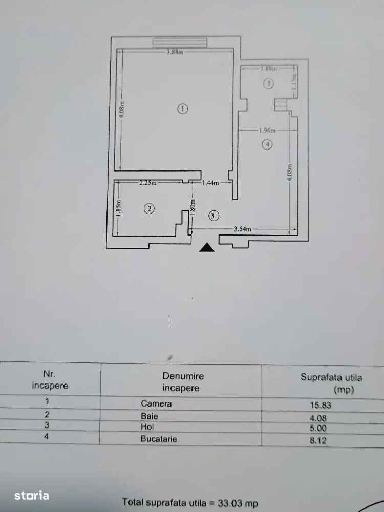 Apartament 1 camera 33 m.p. in Bucium House cu 60000 Eur, loc parcare