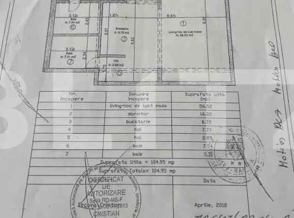 Vanzare apartamente finisate demisol Baciu 105mp spatiu locuit sau comercial