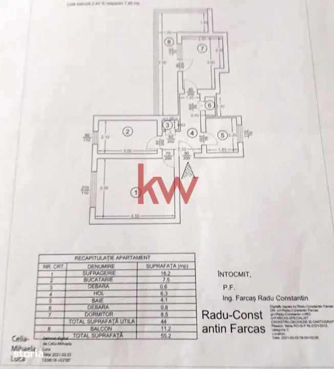 Vanzare apartamente 2 camere decomandat zona Dacia cu balcon si centrala termica