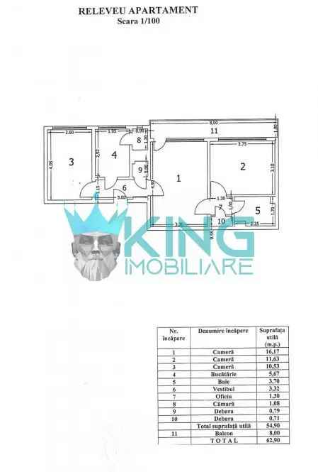 Vanzare apartament 3 camere 1 Mai complet mobilat si utilat