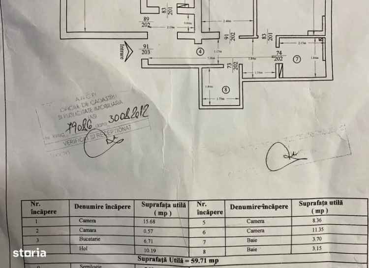 Vânzare apartament 3 camere Gara 70 metri etaj 5