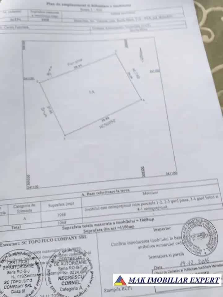Teren Intravilan 1100 mp Vrancea Mehedinti Constructii Rezidențiale