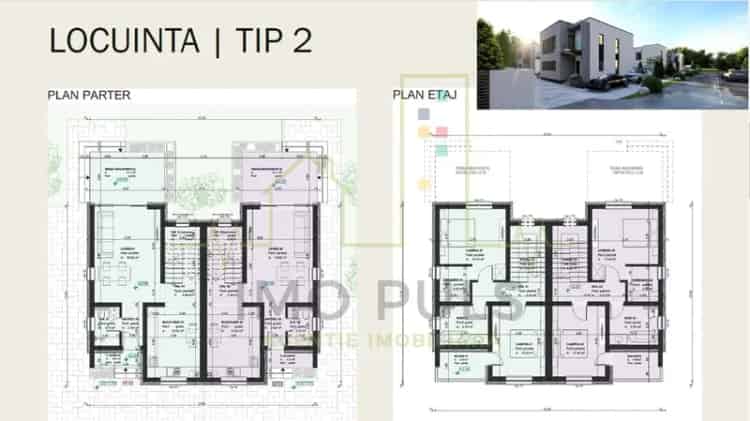 Sanandrei, duplex, zid dublu despartior, incalzire in pardoseala