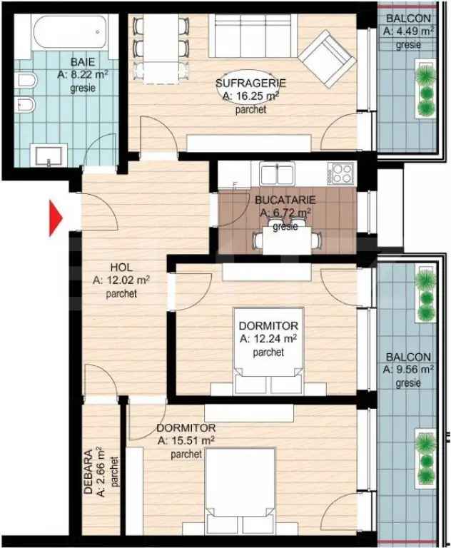 Apartamente de Vanzare cu 3 Camere in Bloc Nou - Milano 5