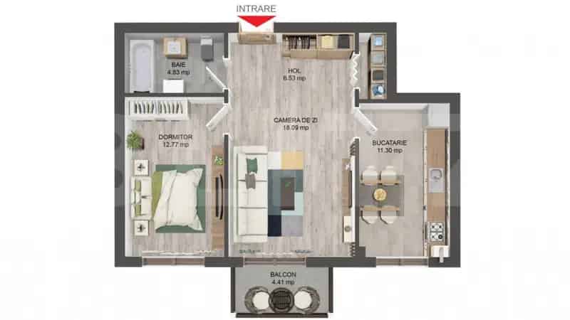Apartament 2 camere Selimbar - Incalzire in pardoseala