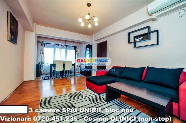 Inchiriere apartament 3 camere bloc nou Splai Unirii aproape de metrou