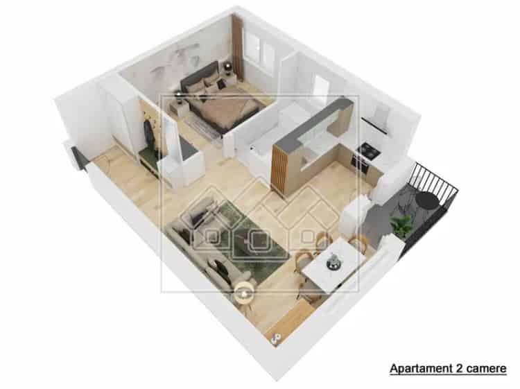 Apartament 2 camere, balcon - Doamna Stanca - nou,finisat la cheie