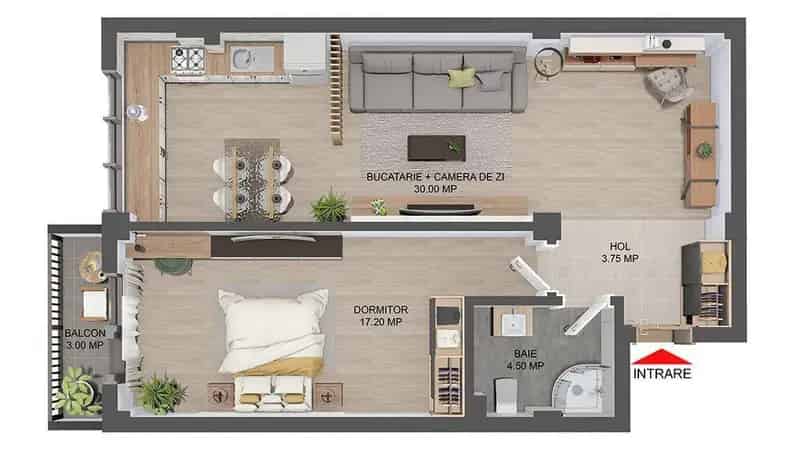 Apartament 2 Camere 59mp Popas Pacurari Bloc Nou