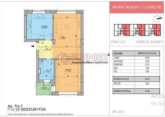 Vanzare apartamente 2 camere in Popesti Leordeni cu acces stradal