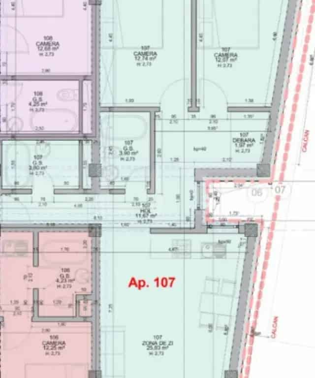 Apartament 3 camere 71 98 mp Bloc Nou Zona Ultracentrala