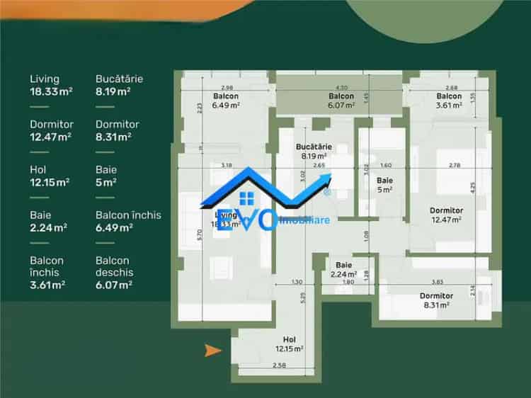 Apartament de vanzare cu 3 camere decomandat in Hlincea Iasi cu lift