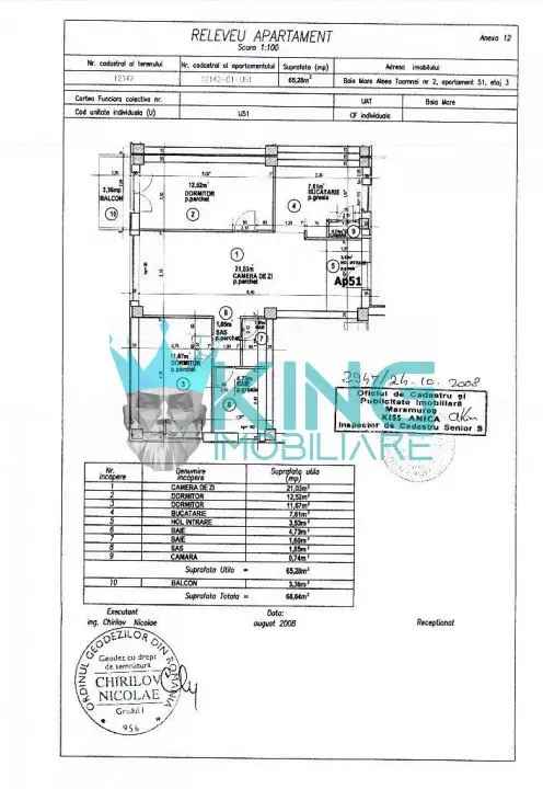 Toamnei | 3 Camere | Aer conditionat | Curte interioara | Lift | Parcare